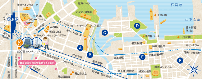 横浜の施設マップ